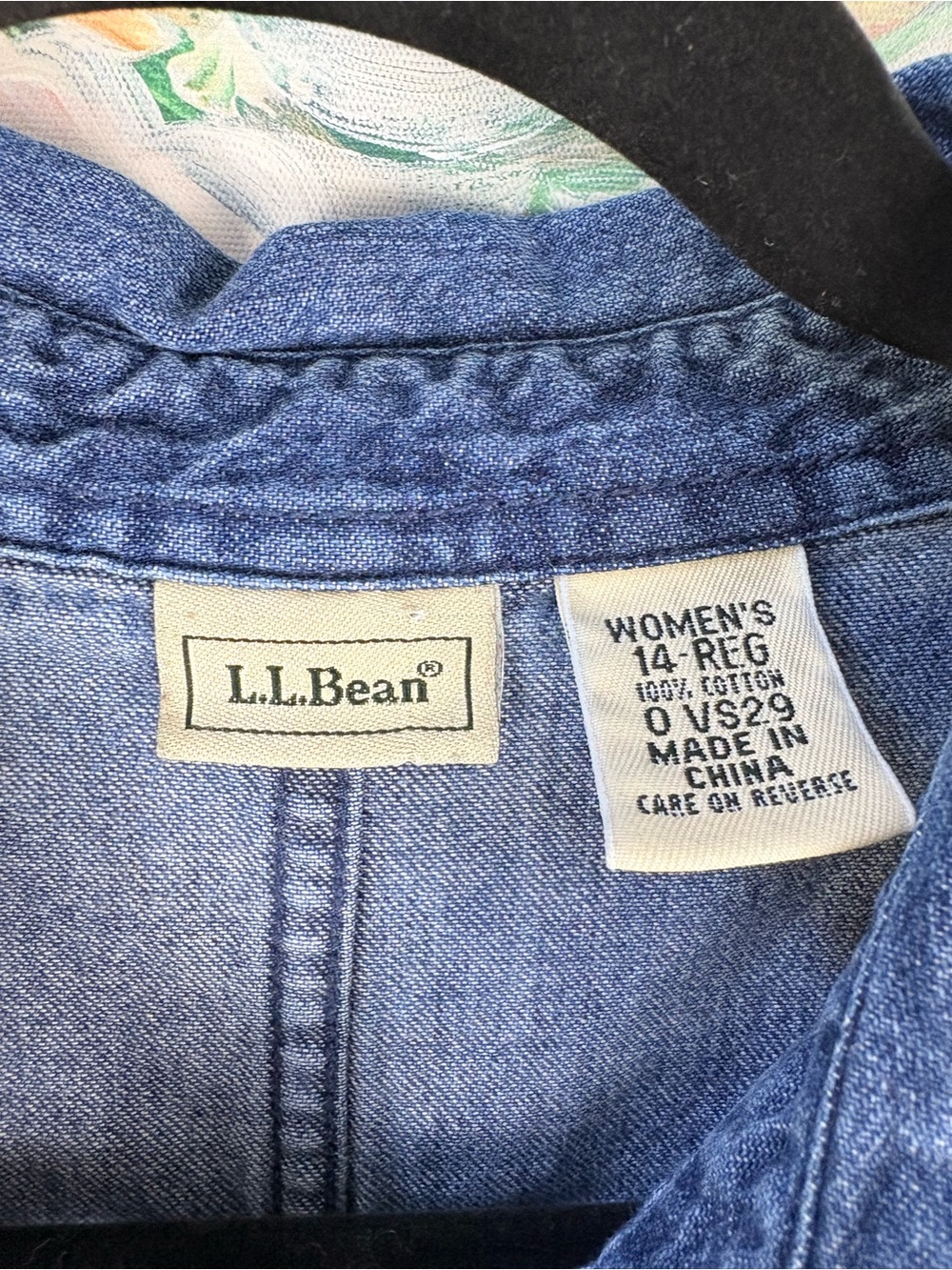 L.L. Bean Denim Shirt Dress Button Front Blue Short Sleeve Size 14 - Picture 3 of 9